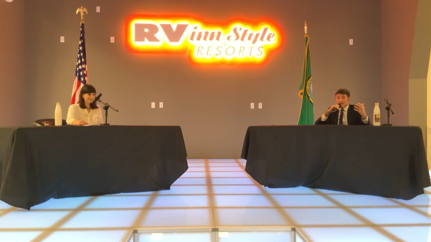 Hosted at the RV Inn Style Resorts convention center, Democrat Marie Gluesenkamp Perez faced off against Republican Joe Kent in a debate featuring topics ranging from the economy to foreign policy.